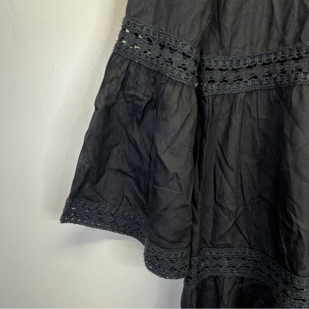 Raviya Lace Inset Button Front Black Cover Up dress black - XS - Picture 6 of 12